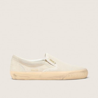 Golden Goose Vce Penstar In Beige Suede And Pearl-Colored Sequins