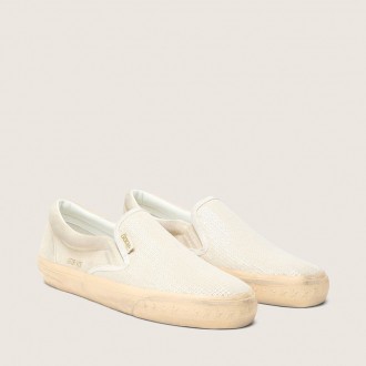 Golden Goose Vce Penstar In Beige Suede And Pearl-Colored Sequins