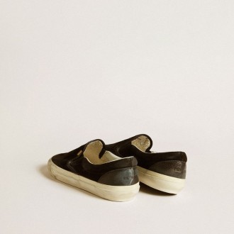 Golden Goose Vce Penstar In Black Suede With Black Leather Heel Tab