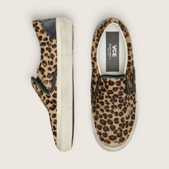 Golden Goose Vce Penstar In Leopard-Print Pony Skin With Black Leather Heel Tab