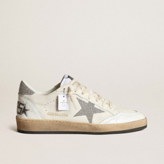 Golden Goose White Ball Star With A Swarovski Crystal Star And Heel Tab